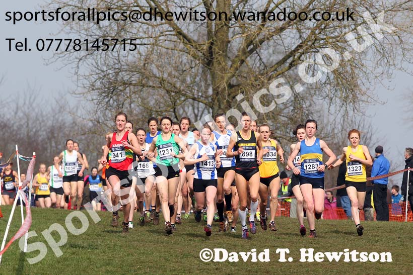 Leaders in the senior womens Inter Counties Cross Country, Cofton Park, Birmingham. Photo: David T. Hewitson/Sports for All Pics